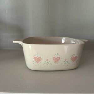 Forever Yours Corning-ware casserole dish, and 4 Corelle Salad Plates